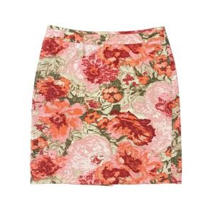 Talbots Watercolor Pink Floral Pencil Skirt Women’s Size Petite Large Zip Back